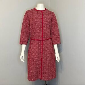 Vintage British Lady Jacquard Dress